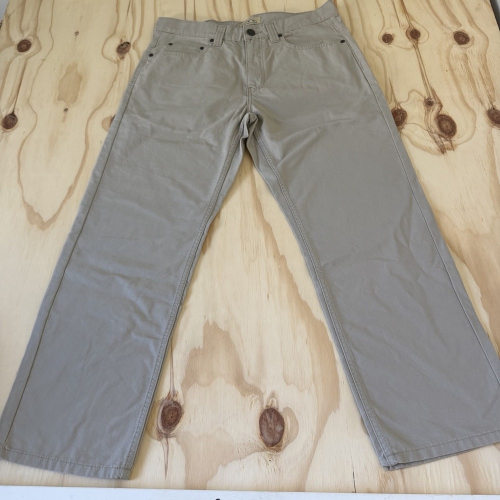 Blue Mountain Pants Canvas 5 Pocket Relaxed Fit Men's 34x39 Light Brown Khakis